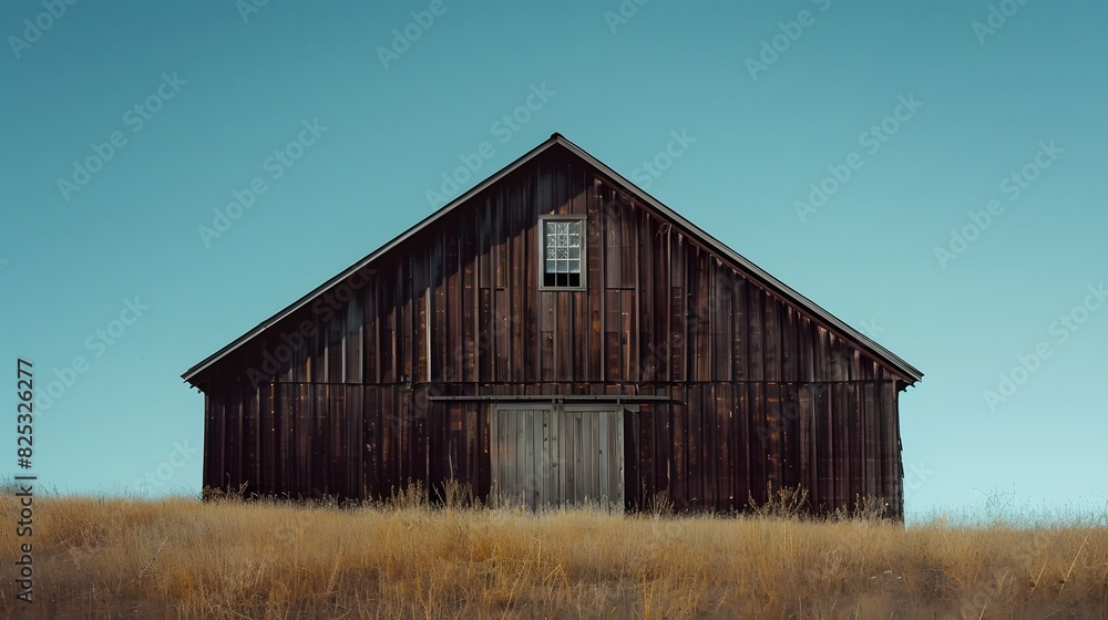 Rustic old barn surrounded by grassland and forest landscape. Rustic old barn surrounded by grassland and forest landscape.