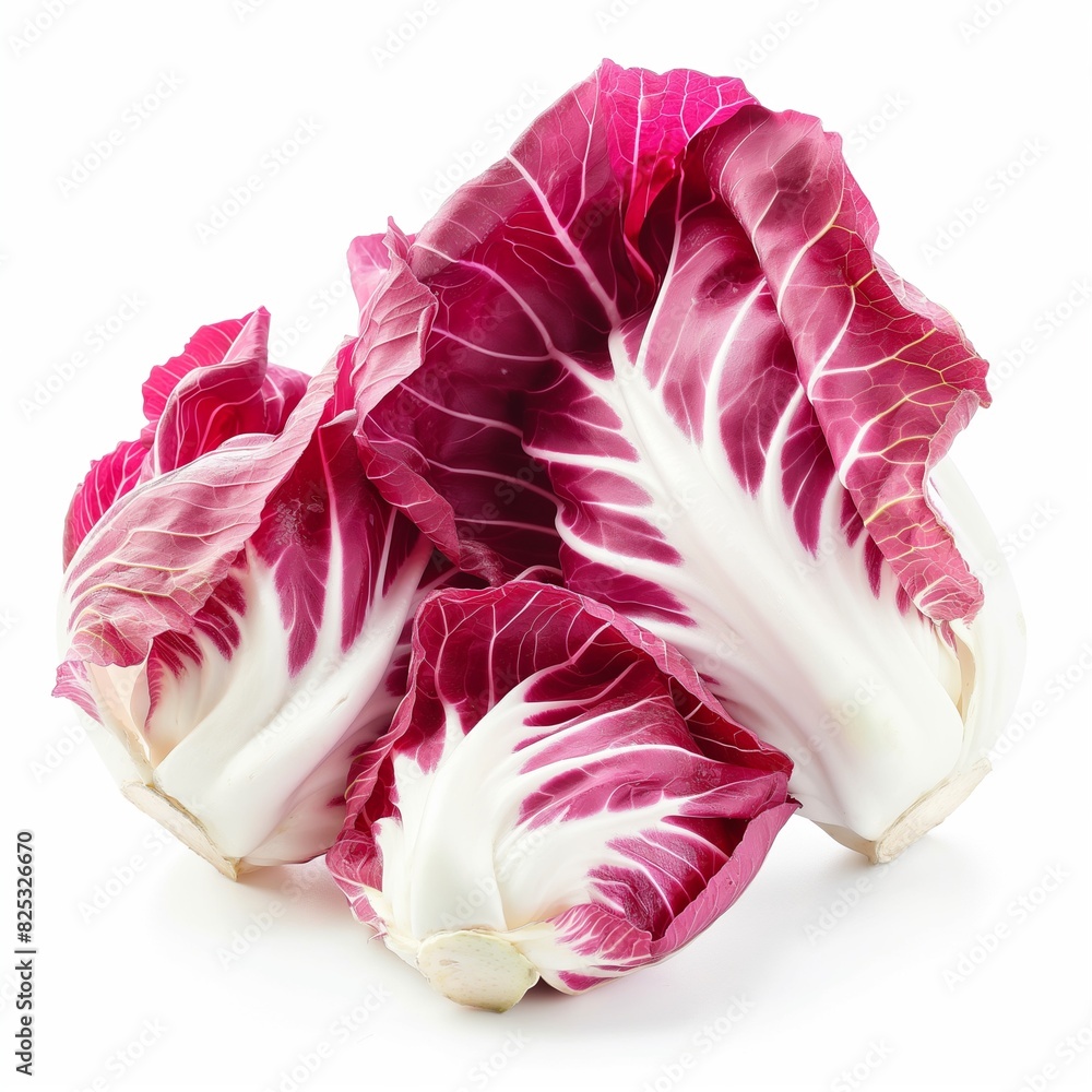 Fresh Radicchio Heads, A crisp close-up of vibrant radicchio heads, highlighting their striking purple and white leaves Fresh Radicchio Heads, A crisp close-up of vibrant radicchio heads, highlighting their striking purple and white leaves