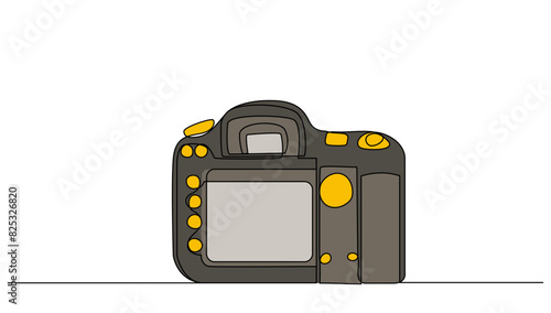 Continuous Back camera DSLR . Concept for photograph, flat color, Bussiness , Mutimedia vector illustration
