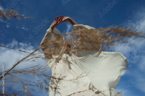 A girl in white  photo