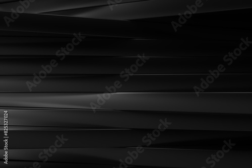Abstract Black 3D panels , Minimal geometric background. photo