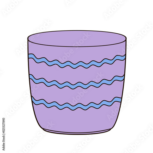 violet ceramic plant pot hand decorated