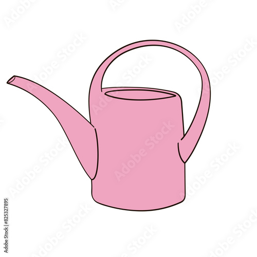 pink watering can for watering home flowers