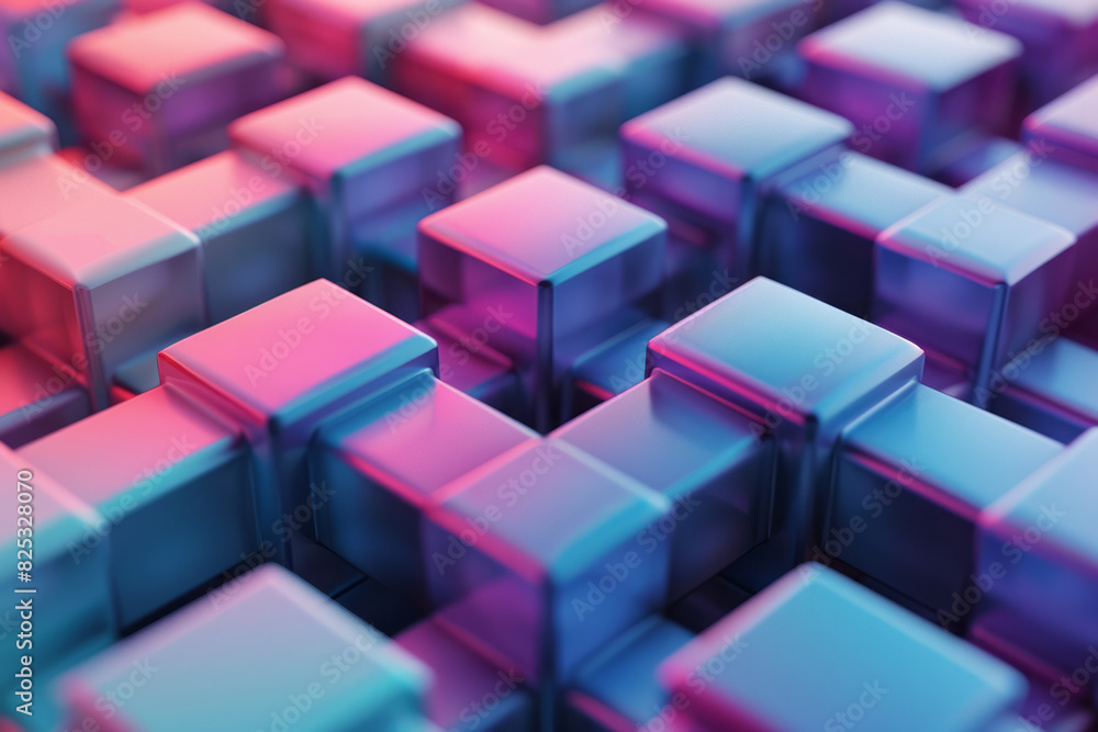 Minimalist isometric design featuring alternating rhombuses in cool, calming colors, Minimalist isometric design featuring alternating rhombuses in cool, calming colors,