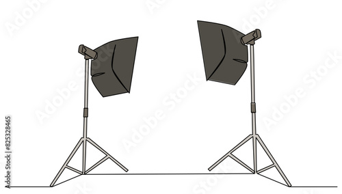 Continuous Soft Box Light Isolated. flat color Concept photography,business,digital vector illustration 1