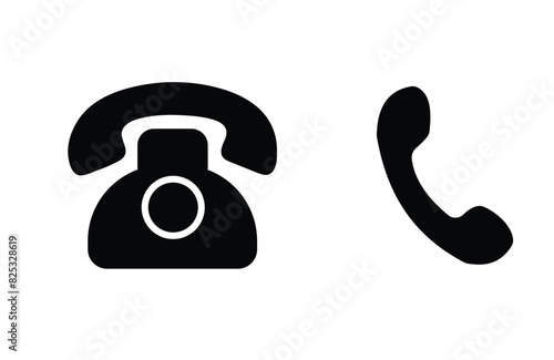 phone icon set, Telephone call sign, Contact us, Vector illustration