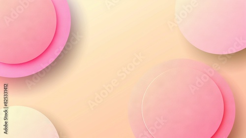  Close-up of pink and yellow background with circles on left side and pink circle on right side