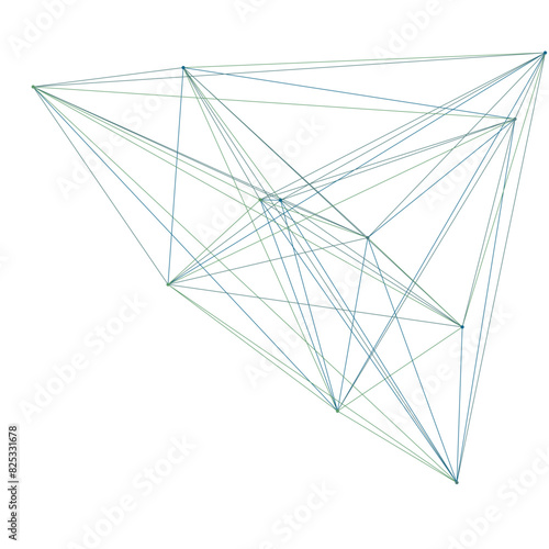An abstract isolated futuristic node network connection design element.
