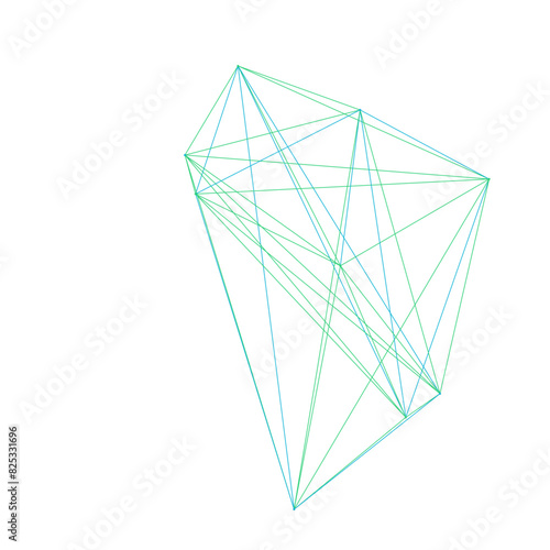 An abstract isolated futuristic node network connection design element.