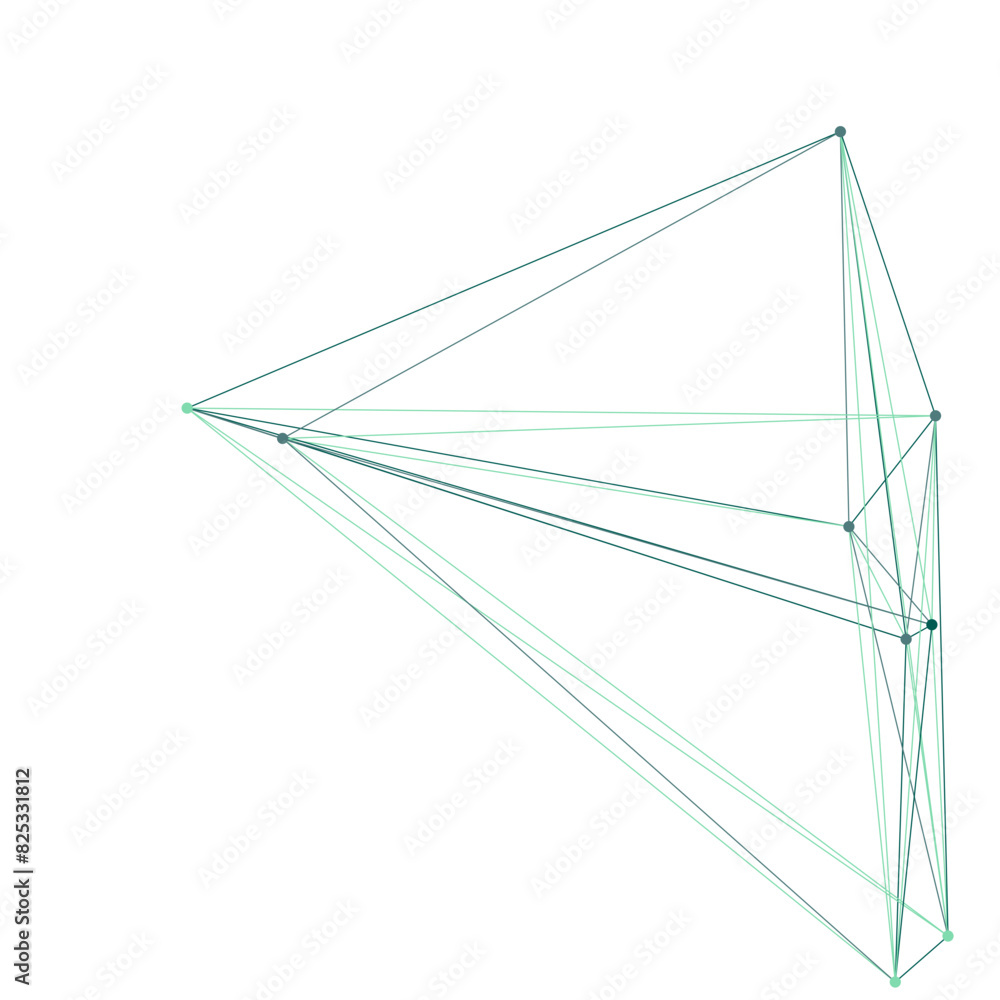 Fototapeta premium An abstract isolated futuristic node network connection design element.