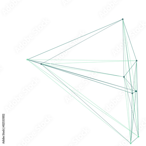 An abstract isolated futuristic node network connection design element.