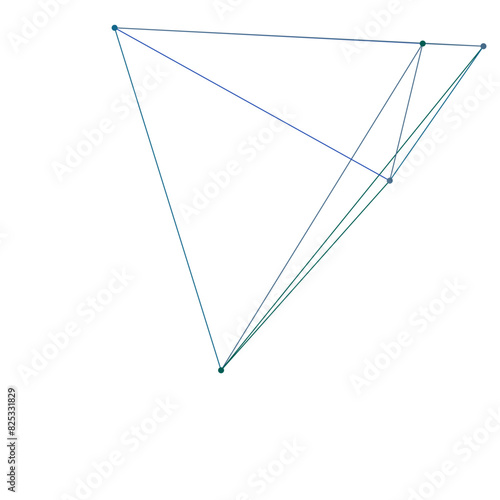 An abstract isolated futuristic node network connection design element.