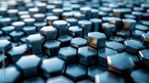 Seamless isometric pattern of interlocking cubes creating a honeycomb effect,