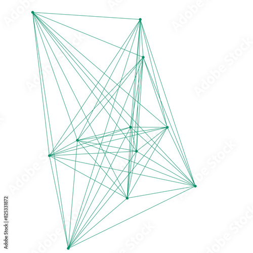 An abstract isolated futuristic node network connection design element.