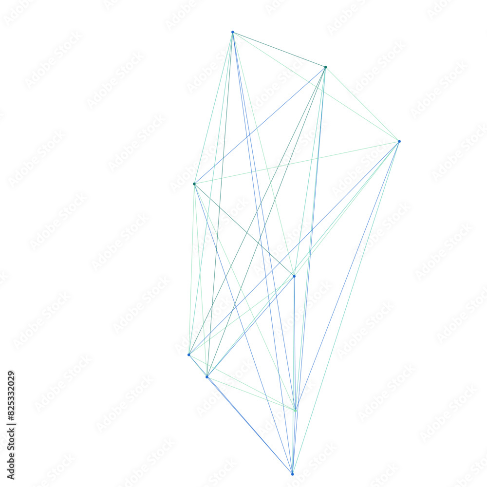 An abstract isolated futuristic node network connection design element. An abstract isolated futuristic node network connection design element.
