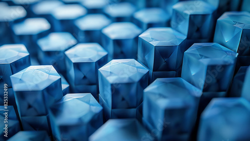 Seamless isometric pattern of interlocking cubes creating a honeycomb effect,