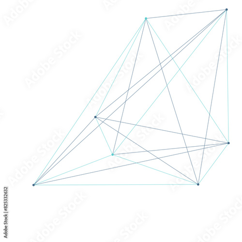 An abstract isolated futuristic node network connection design element.