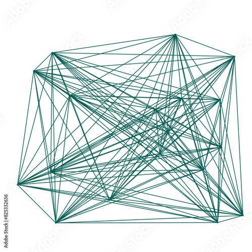 An abstract isolated futuristic node network connection design element.