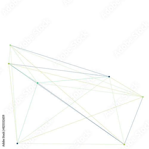An abstract isolated futuristic node network connection design element.