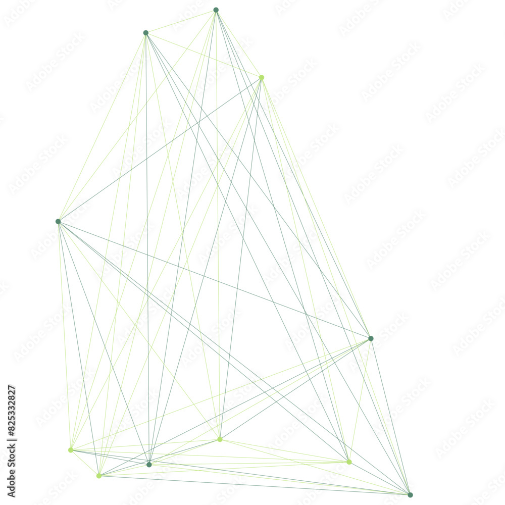 Fototapeta premium An abstract isolated futuristic node network connection design element.