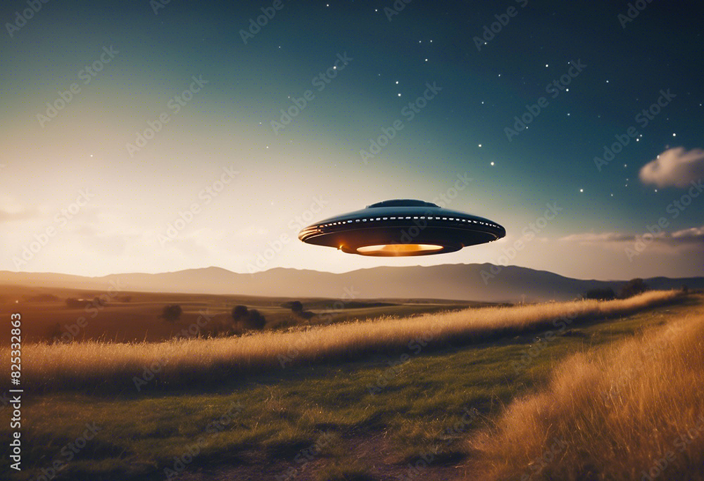 An ufo flying in the air An ufo flying in the air