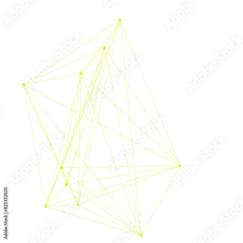 An abstract isolated futuristic node network connection design element.