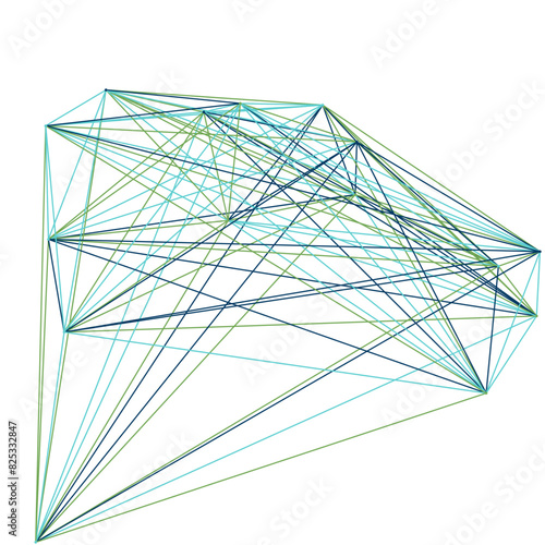An abstract isolated futuristic node network connection design element.