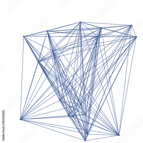 An abstract isolated futuristic node network connection design element.