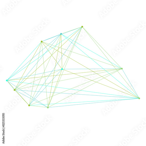 An abstract isolated futuristic node network connection design element.