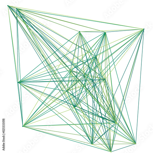 An abstract isolated futuristic node network connection design element.