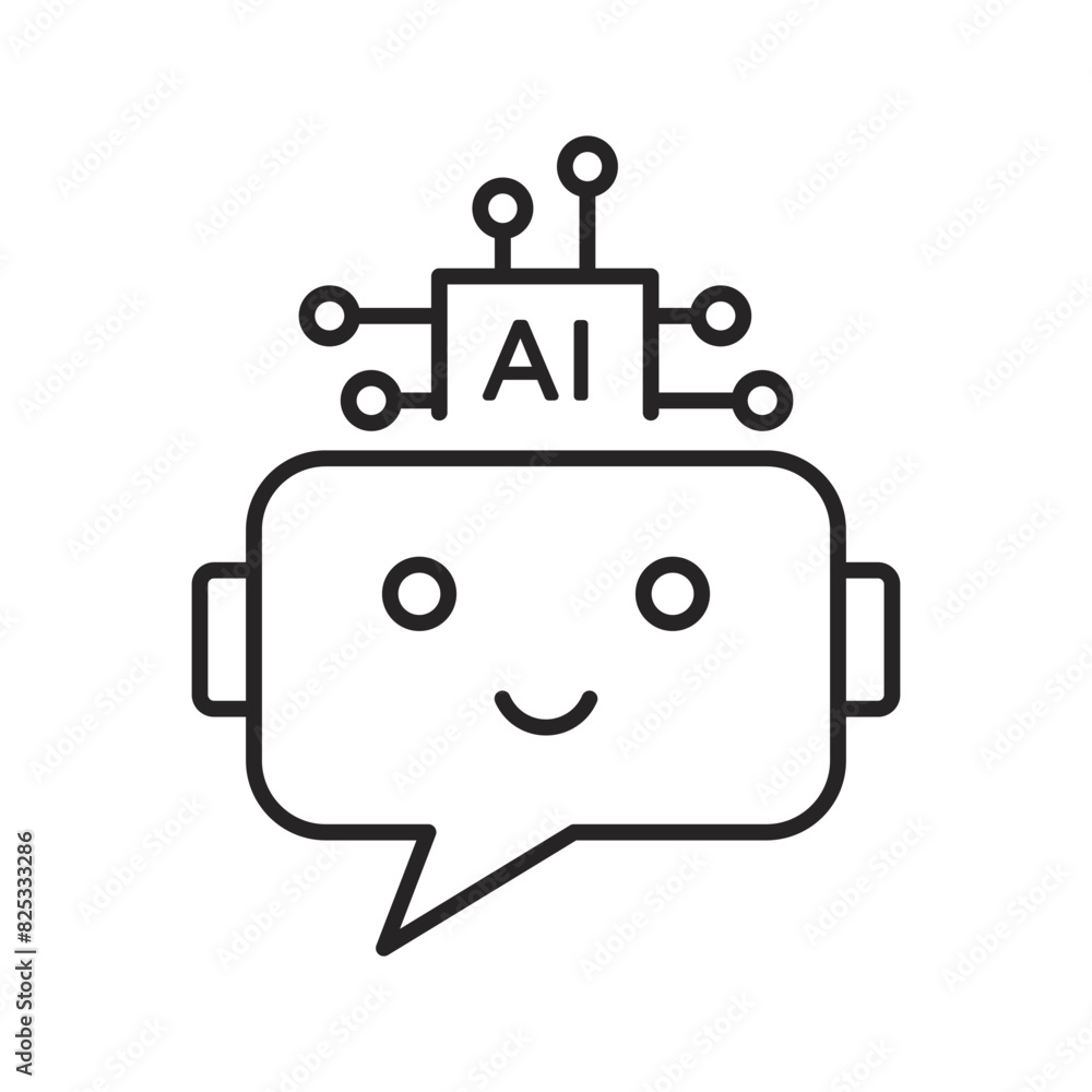Robot icon. Chatbot icon. Cute smiling bot. Outline robot sign. Vector flat line cartoon illustration. Voice support service bot. Virtual online support. Robot icon Robot icon. Chatbot icon. Cute smiling bot. Outline robot sign. Vector flat line cartoon illustration. Voice support service bot. Virtual online support. Robot icon