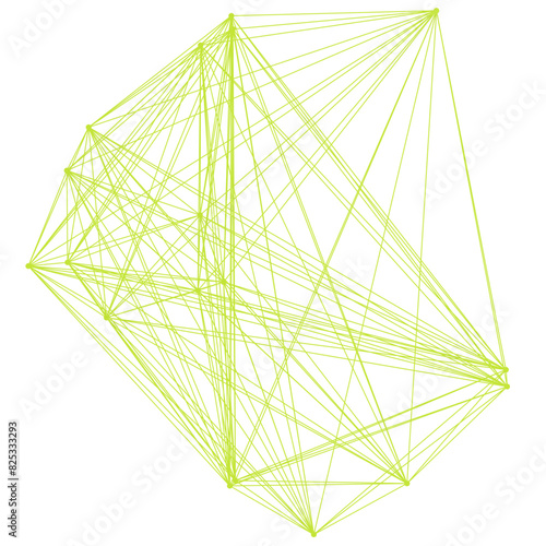 An abstract isolated futuristic node network connection design element.