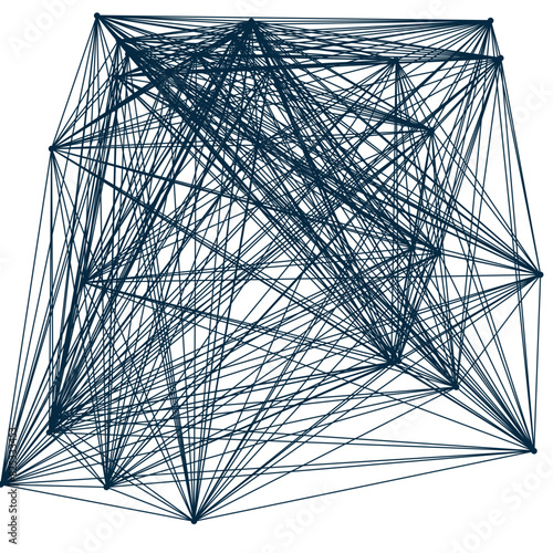 An abstract isolated futuristic node network connection design element.