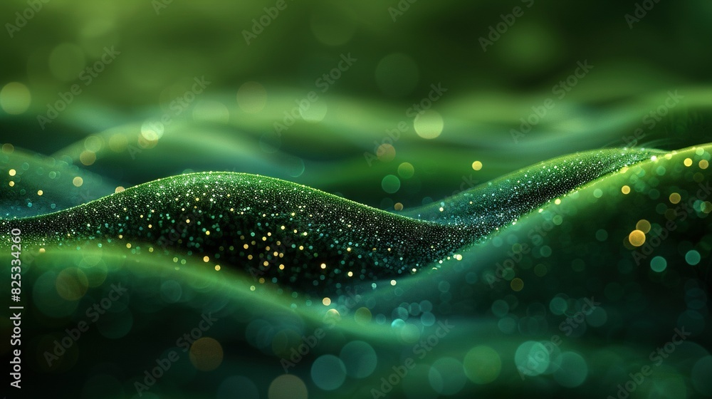 a green background with a sharp image of a wave and gold dots on the top of it a green background with a sharp image of a wave and gold dots on the top of it