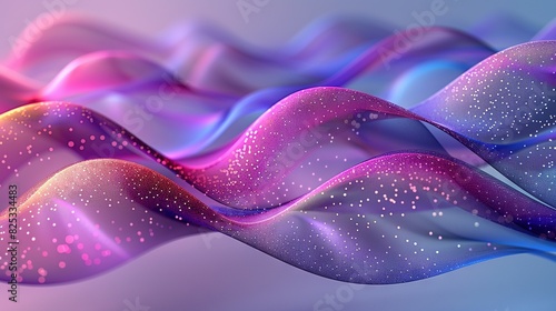  A digitally crafted photo of a blue-purple-pink wave topped with glistening stars photo