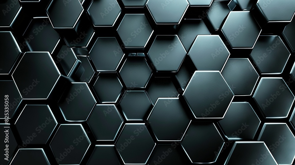 A monochrome image portrays a collection of hexagonal blocks arranged against a dark backdrop, with a subtle glint emanating from the surface A monochrome image portrays a collection of hexagonal blocks arranged against a dark backdrop, with a subtle glint emanating from the surface