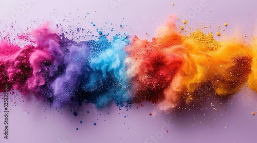  Multicolor sprinkles on a purple backdrop with whitespace photo