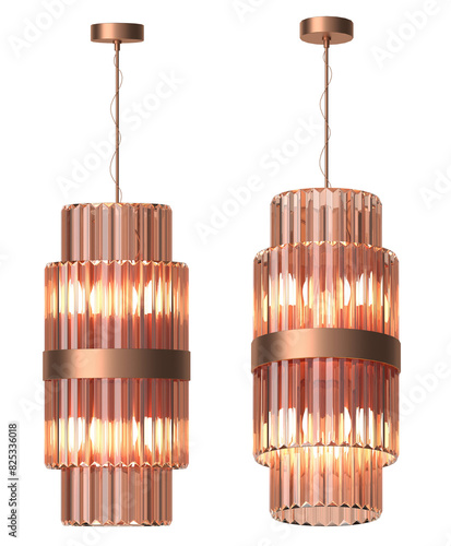 3d render Modern chandelier set . isolated on background .