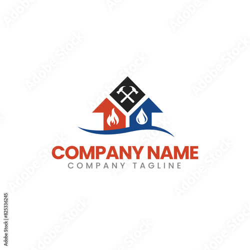 Plumbing logo design, vector logo design, illustration