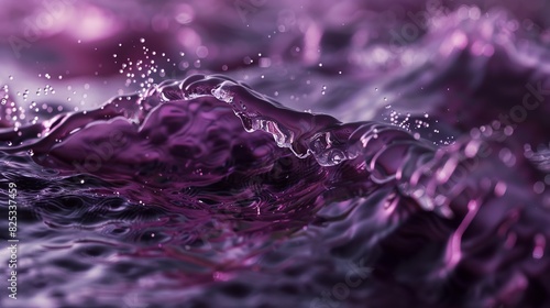 Purple Waves on Dark 8K Transparent Photorealistic Background

