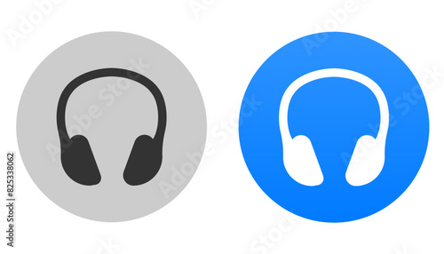 Headphones circle icon. Earphones bluetooth connection illustration. Connect and disconnect headphones symbol.