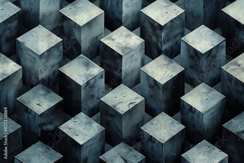 A geometric pattern of isometric hexagonal bipyramids, creating a visually intriguing design, photo