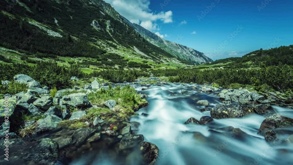 4K Time-Lapse Video: River in Mountains 4K Time-Lapse Video: River in Mountains