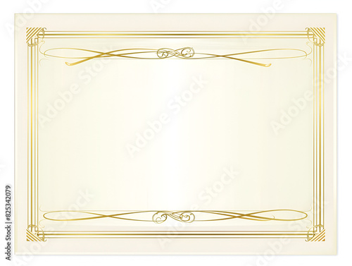 Formal certificate template with a gold decorative border
