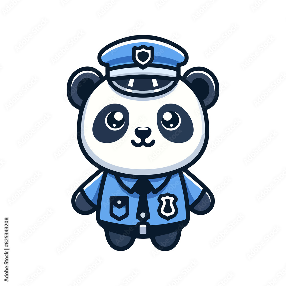 cute panda police icon character cartoon cute panda police icon character cartoon