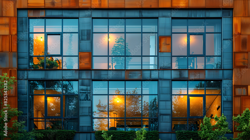 Close-Up of a Building with Many Windows Close-Up of a Building with Many Windows