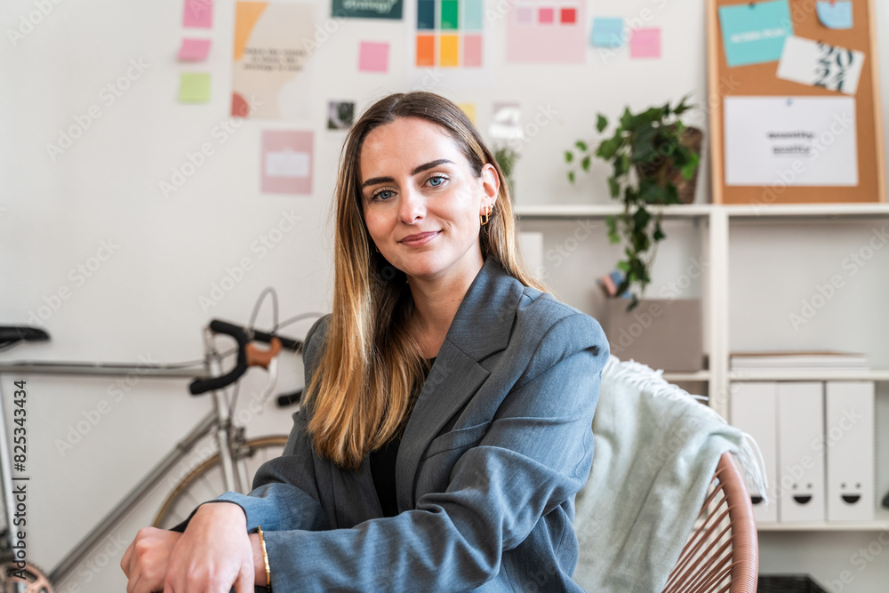 Professional Woman Smiling in Office Professional Woman Smiling in Office