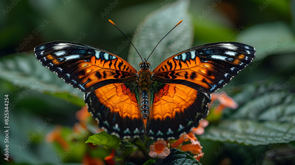 Close-Up of a Butterfly on a Plant Close-Up of a Butterfly on a Plant