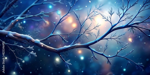 Beautiful abstract winter branch background