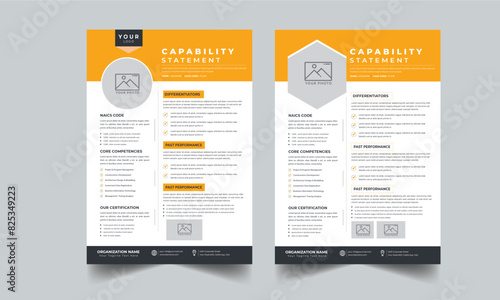 Capability Statement With 2 Style Colorful layout concept design template